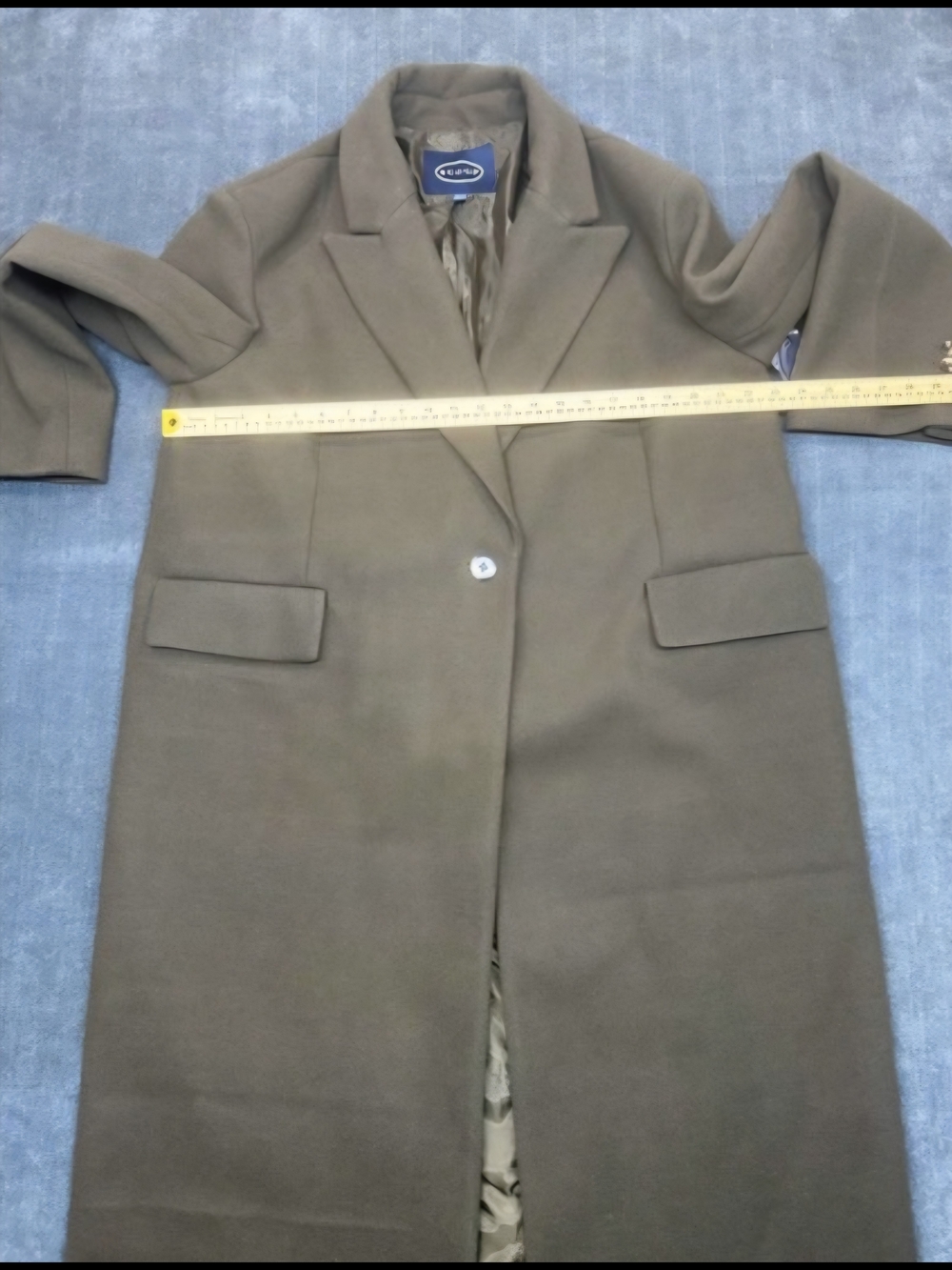 Scoop Olive Wool Coat - Picture 11 of 13